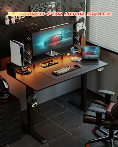 48 x 23 Inches White Electric Standing Desk with 2 Drawers I569