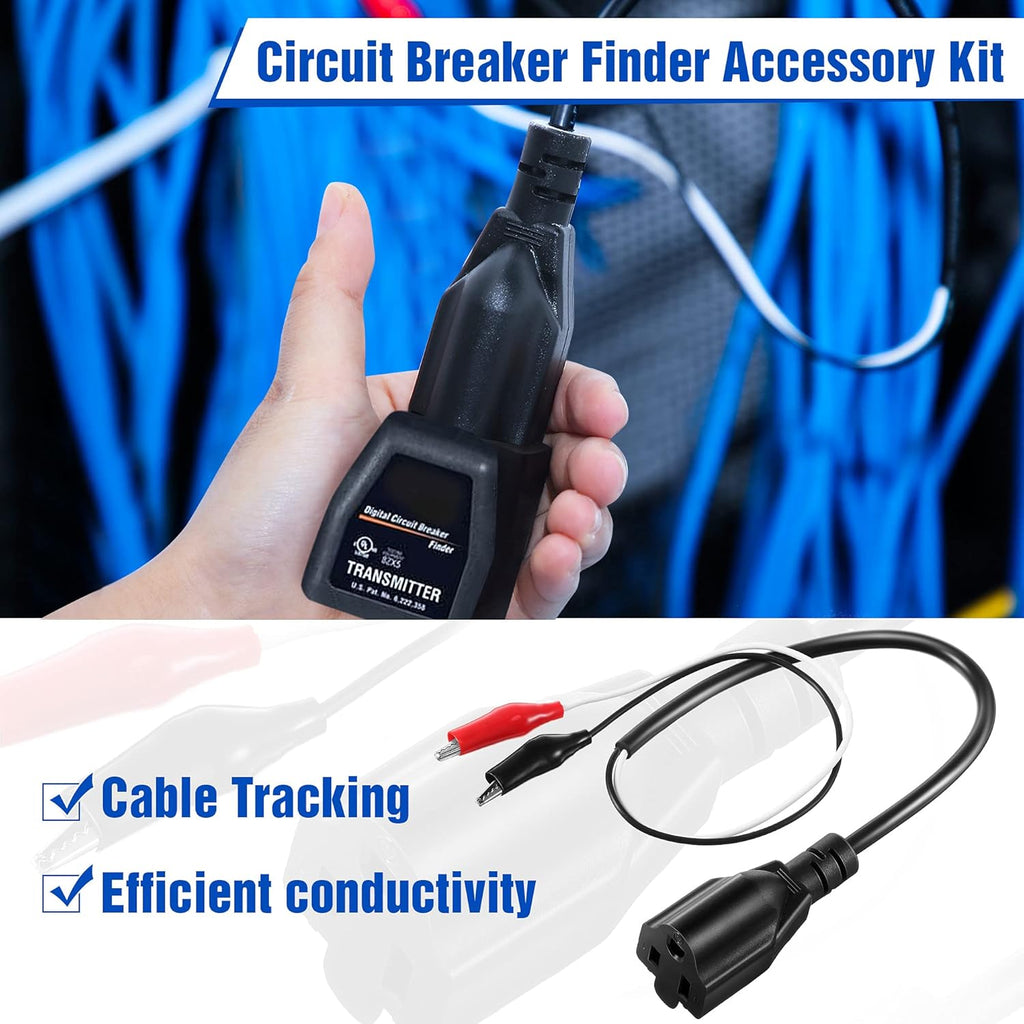 Circuit Breaker Finder Adapter Accessory Kit with Clips, Light Socket, Grounding Outlet Adapter and Carrying Case Z5861