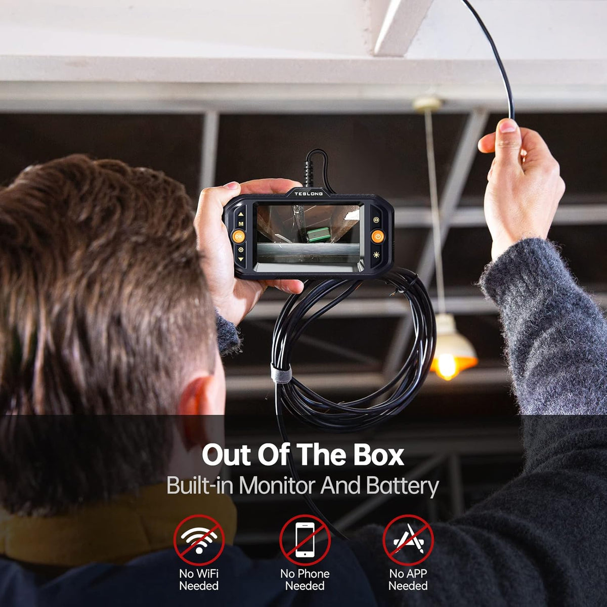 5.5mm Endoscope Camera with Light and Screen, 16.5ft U20454