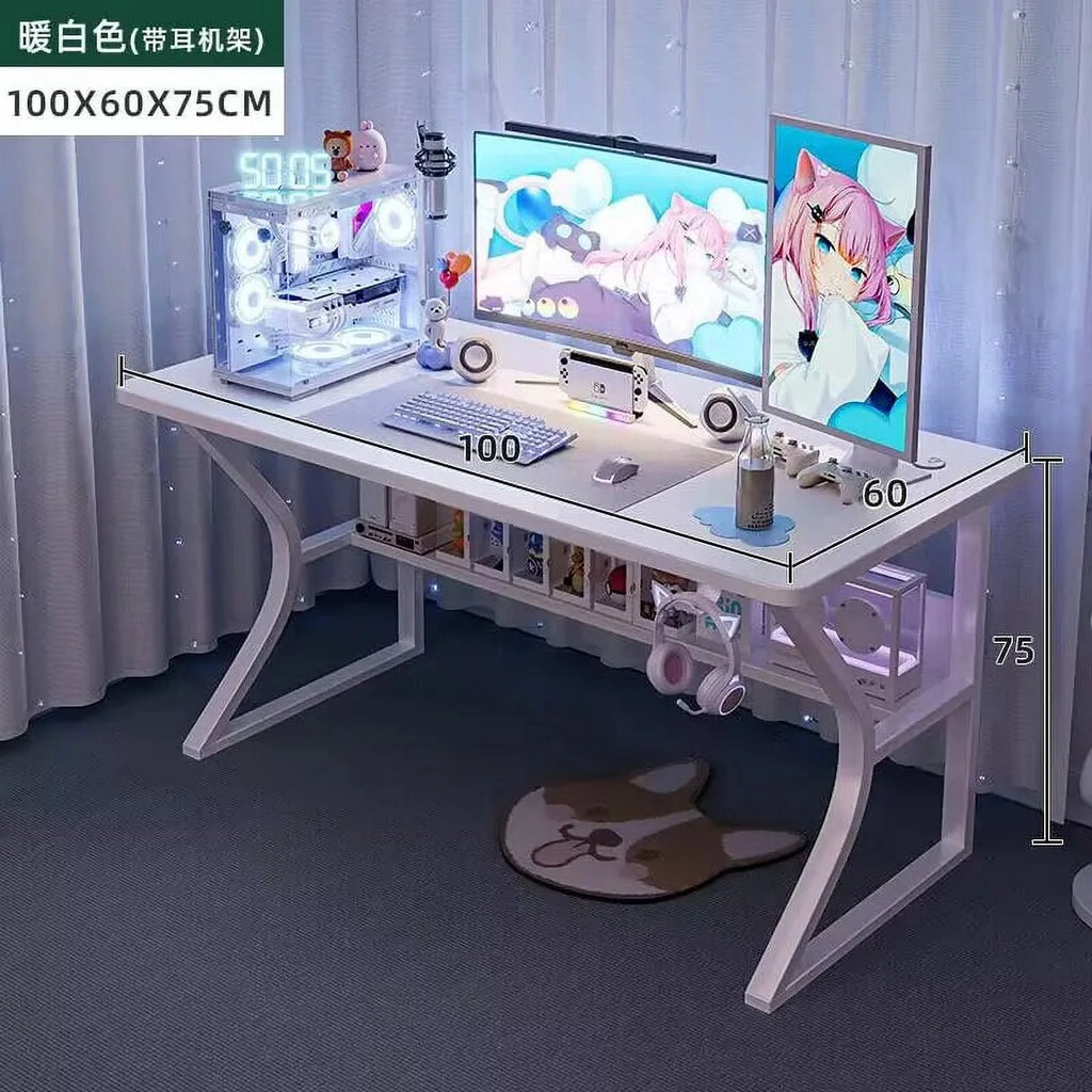 White Computer Desk and Chair Set B159