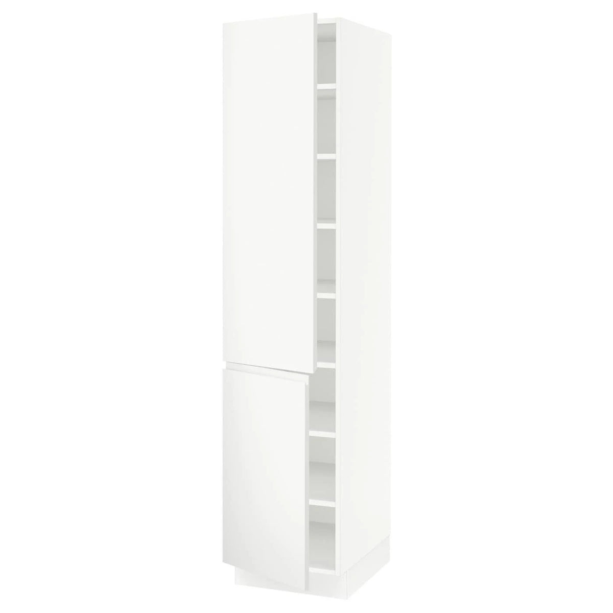 White 18x24x80 High Cabinet with shelves and 2 Doors U857