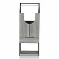 Vintage Gray Oak Wood Wine Cabinet I119
