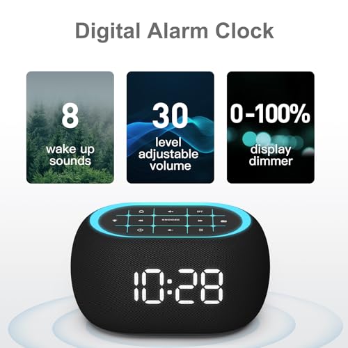 Bluetooth FM Radio Alarm Clock with Night Light V94918