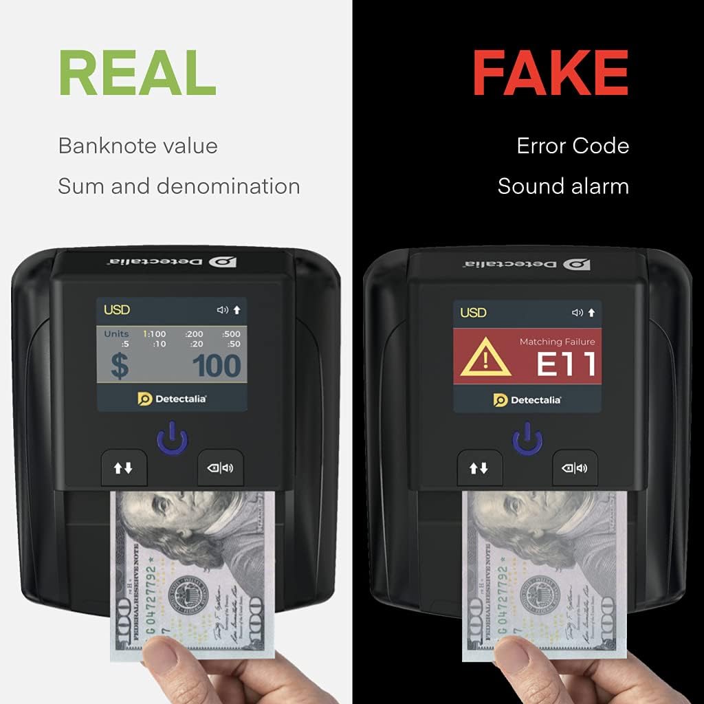 7-Point Automatic Counterfeit Bill Detector with TFT Color Display F515
