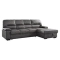 Dark Gray Microfiber Sectional with Right Chaise P6454