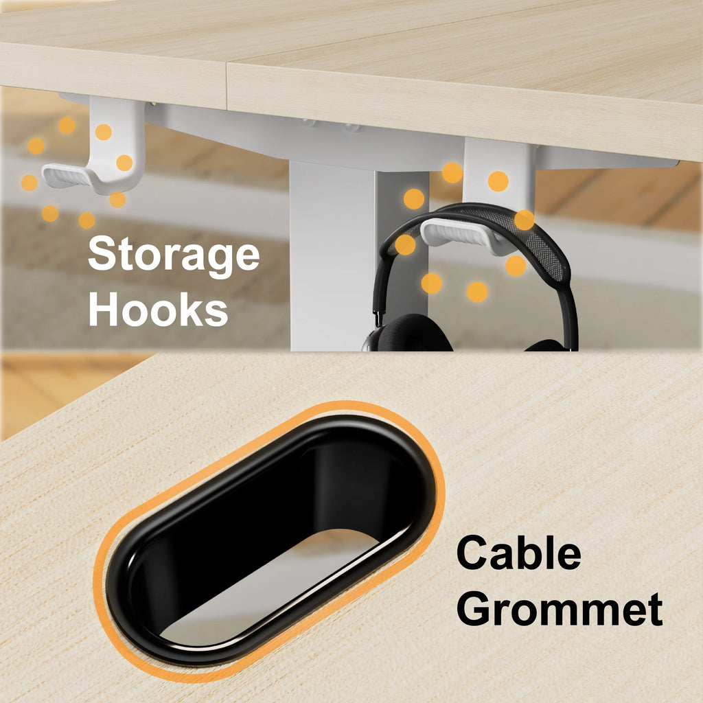 55" x 24" Height Adjustable Electric Standing Desk with Storage Pocket A2998
