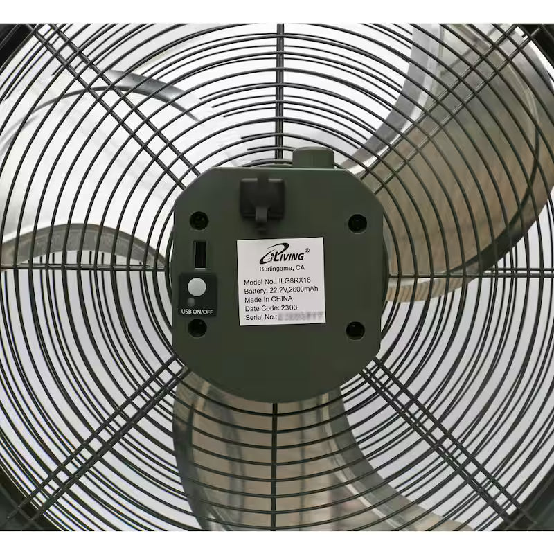 18 in. Rechargeable Battery-Operated Camping Floor Fan A9149