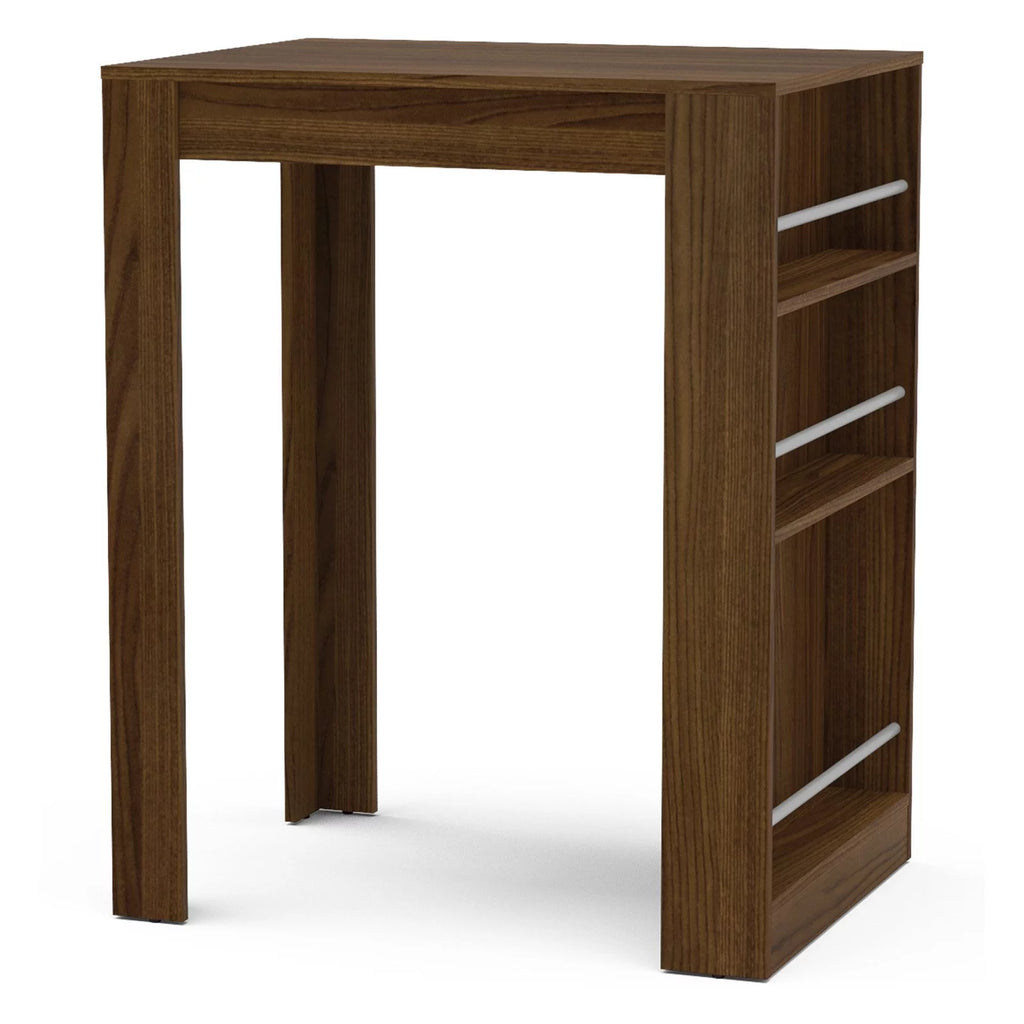 Modern Brown Bar Table with Wine Storage T2036