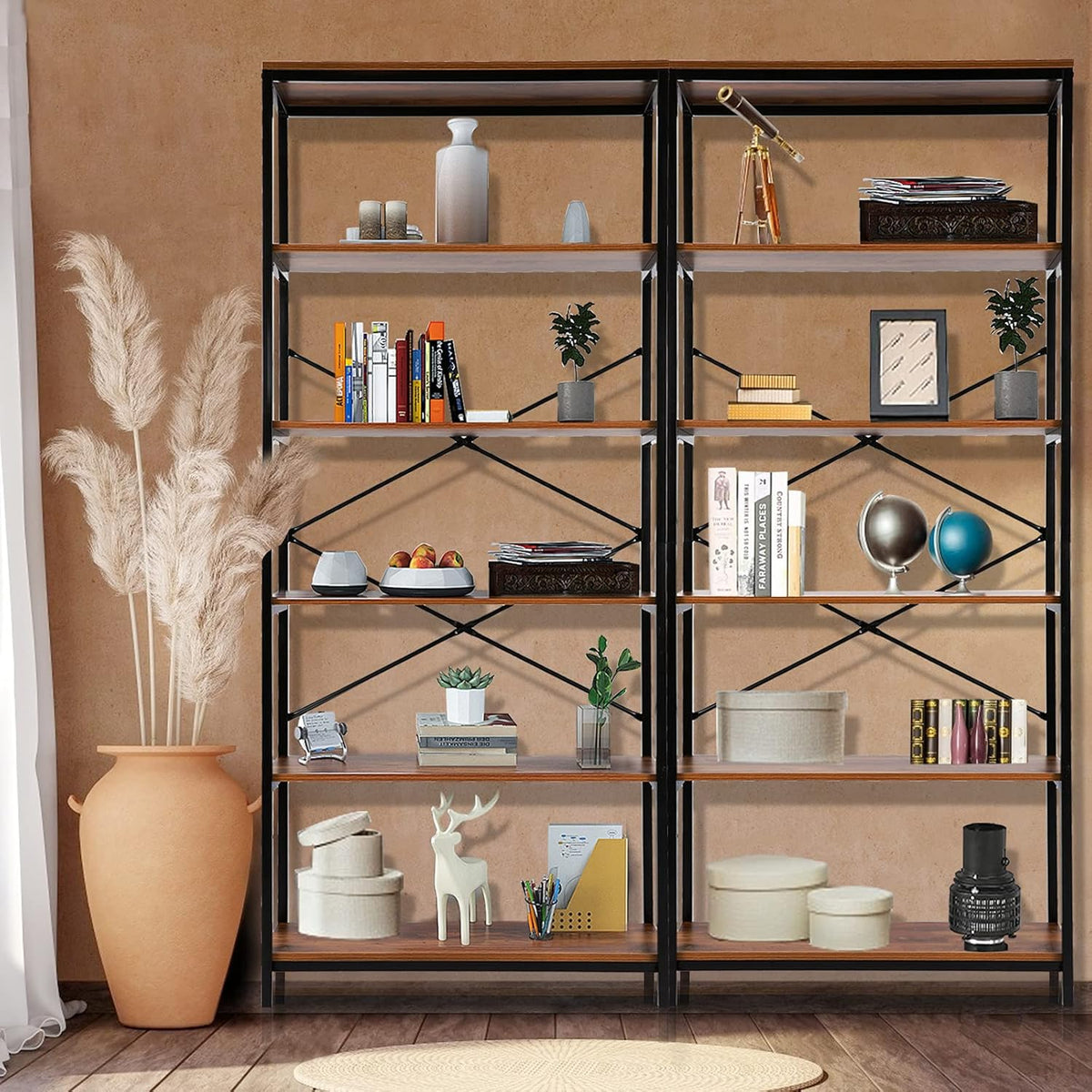 5-Tier Industrial Bookshelf U311