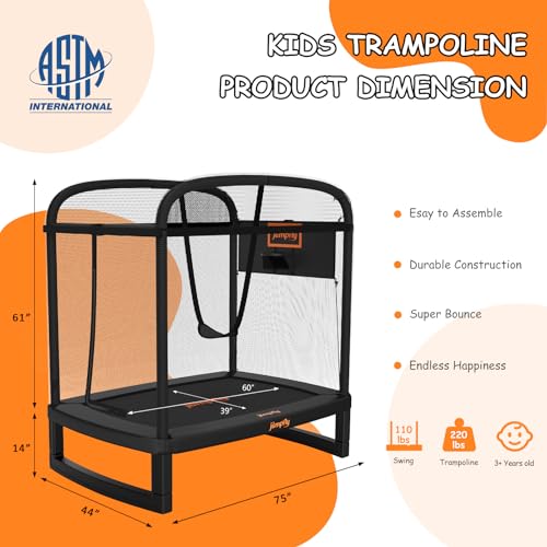 6FT Rectangle Trampoline with Swing & Basketball Hoop Z2840