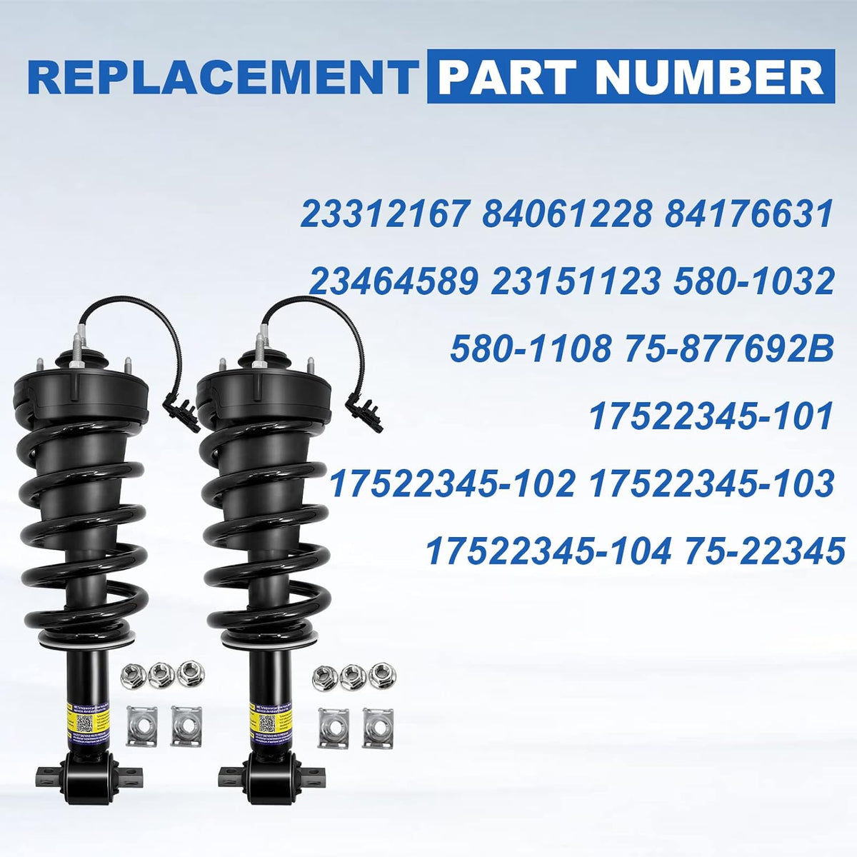 Front Shock Absorbers with Magnetic Ride Control Compatible with 2015-2021 Chevrolet Silverado Escalade Tahoe Suburban Sierra 1500 Yukon XL MRC Assembly E2893