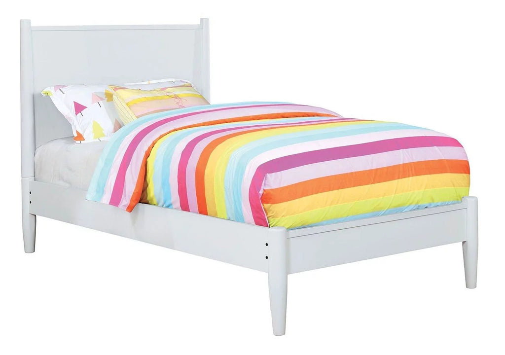 White Twin Size Solid Wood Platform Bed T3774