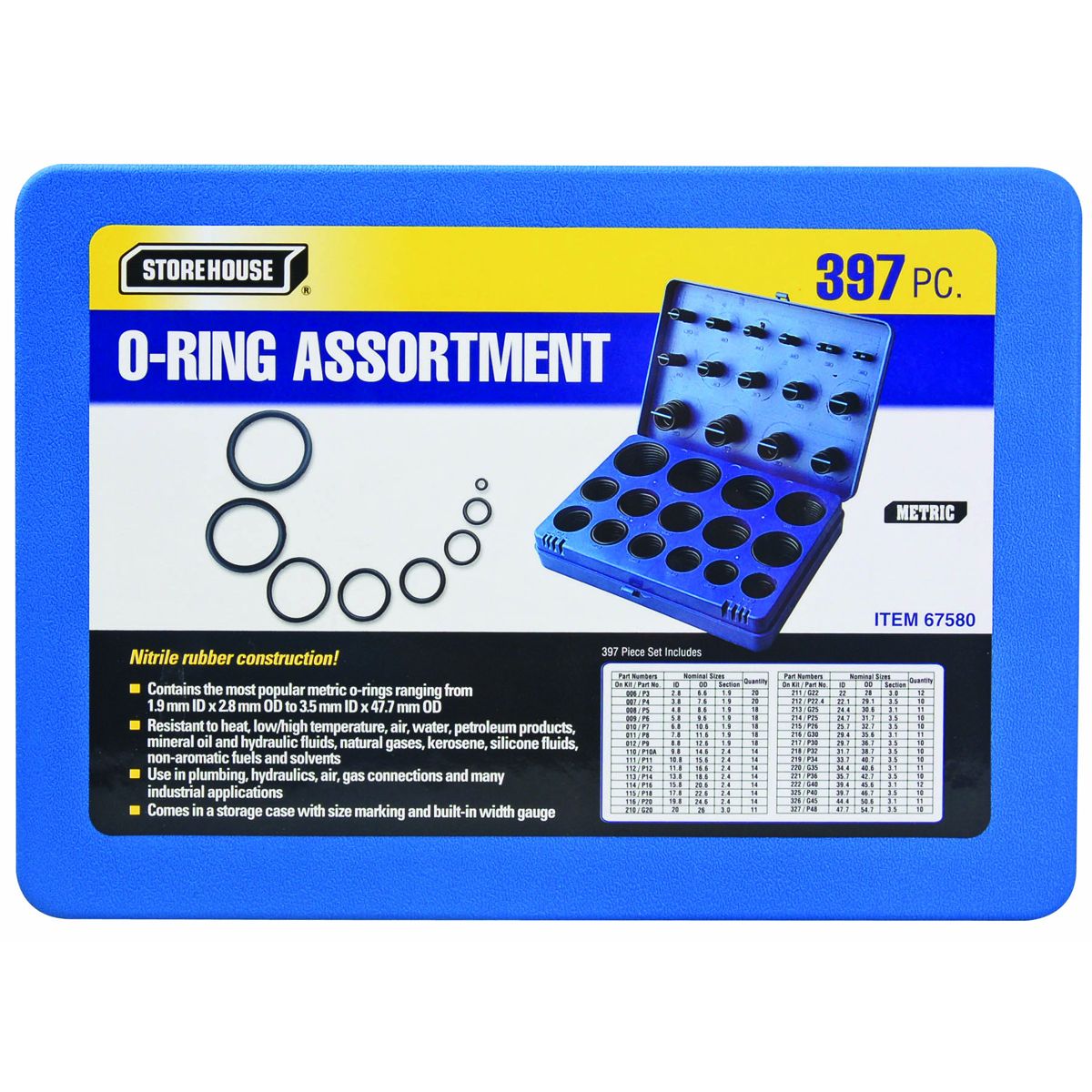 Metric O-Ring Assortment, 397 Piece Q591543
