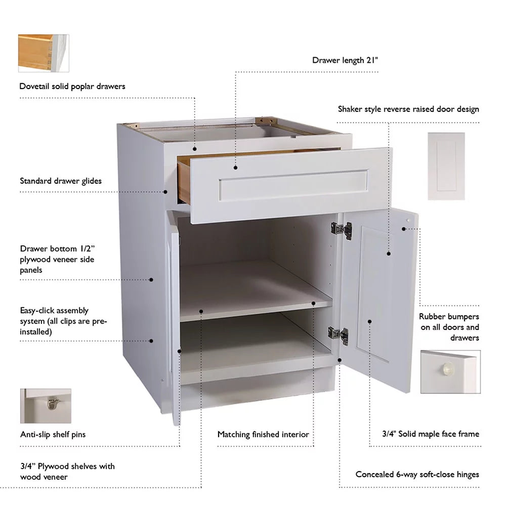 Espresso Shaker Style Wall Kitchen Cabinet 21x36x12 B439647