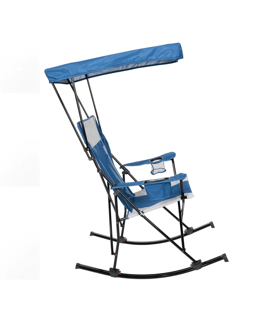Blue and Grey Mesh Rocking Camp Chair with Canopy V997235