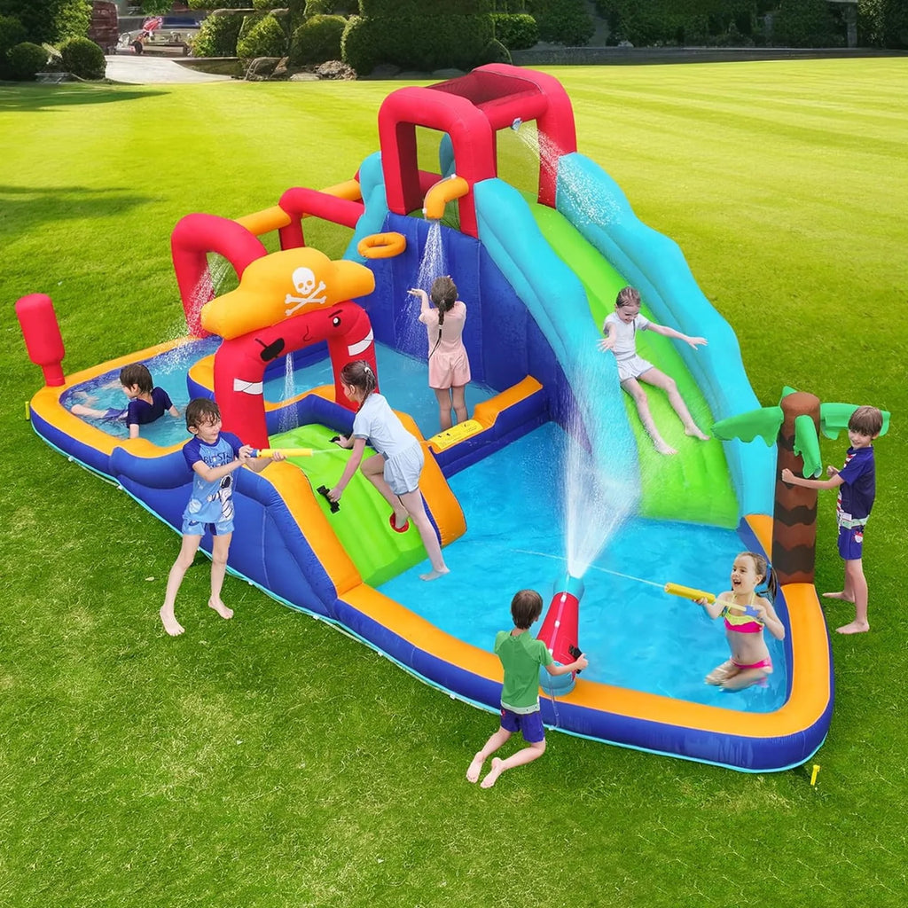 Inflatable Water Slide Bouncy House, 11-in-1 with Splash Pool F2074