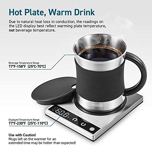 Coffee Mug Warmer & Mug Set Stainless Steel R529