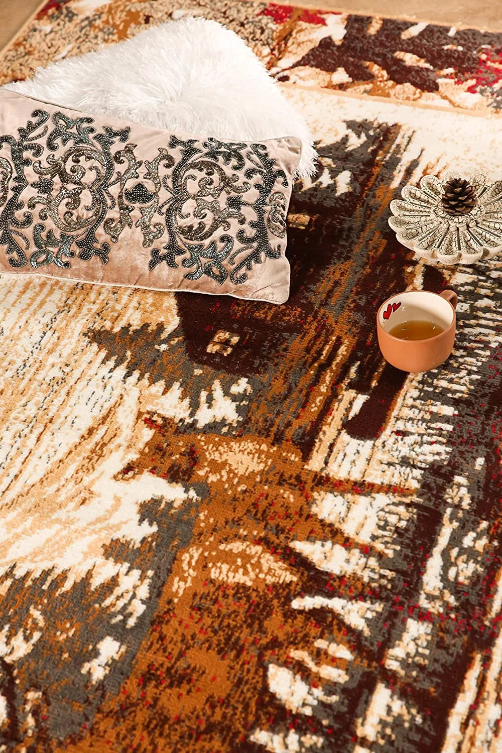 Multicolor Distressed Pattern 2 ft. x 4 ft. Rug J4045