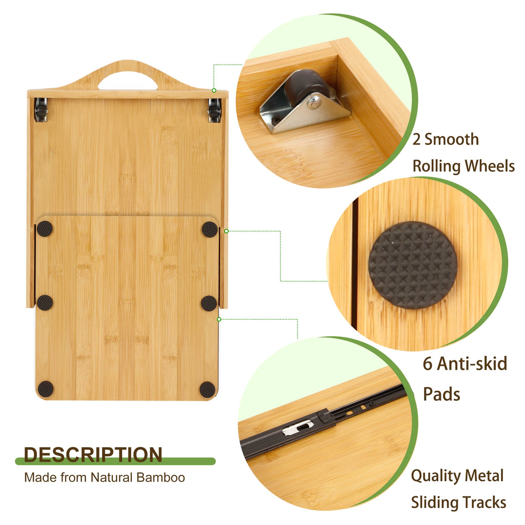 Bamboo Slider Tray Countertop Organizer 26'' J180741