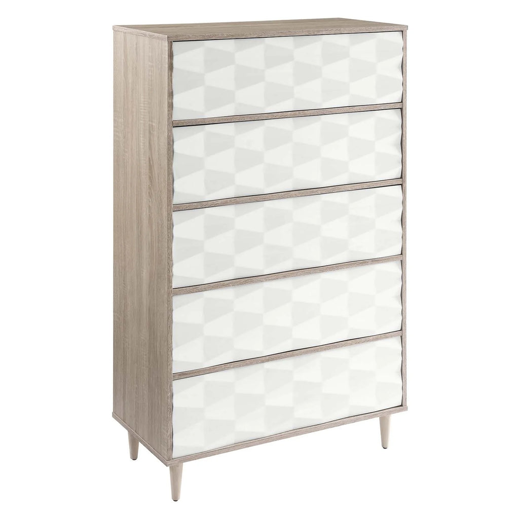 Oak White 5-Drawer Chest G914
