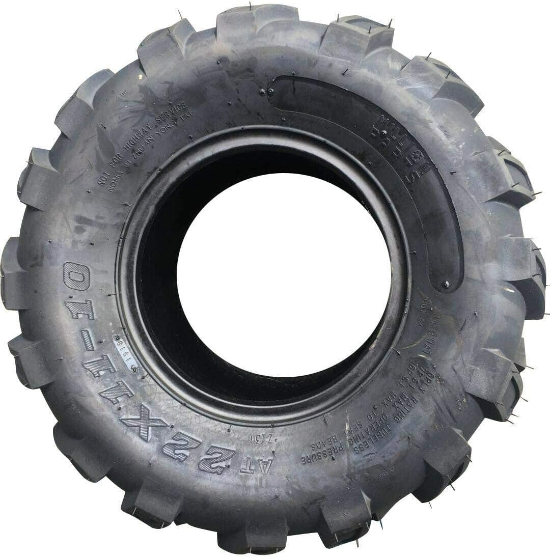 Set of 2 22X11-10 4 Ply Black Rubber Tires L1061