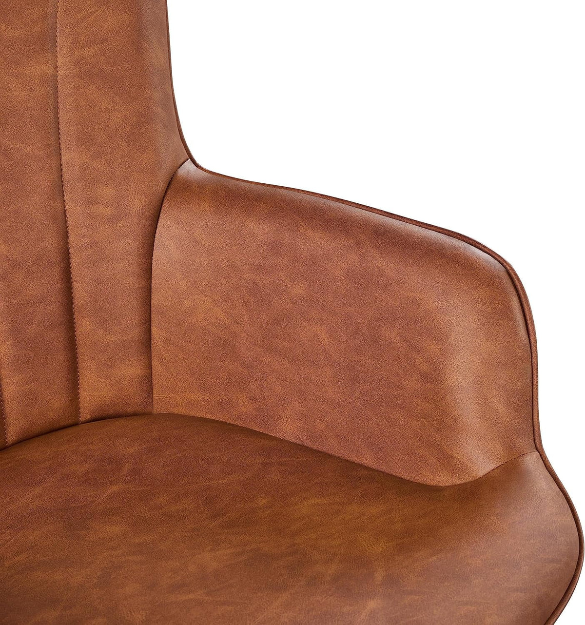 Brown PU Leather Armchair with Metal Legs R62962