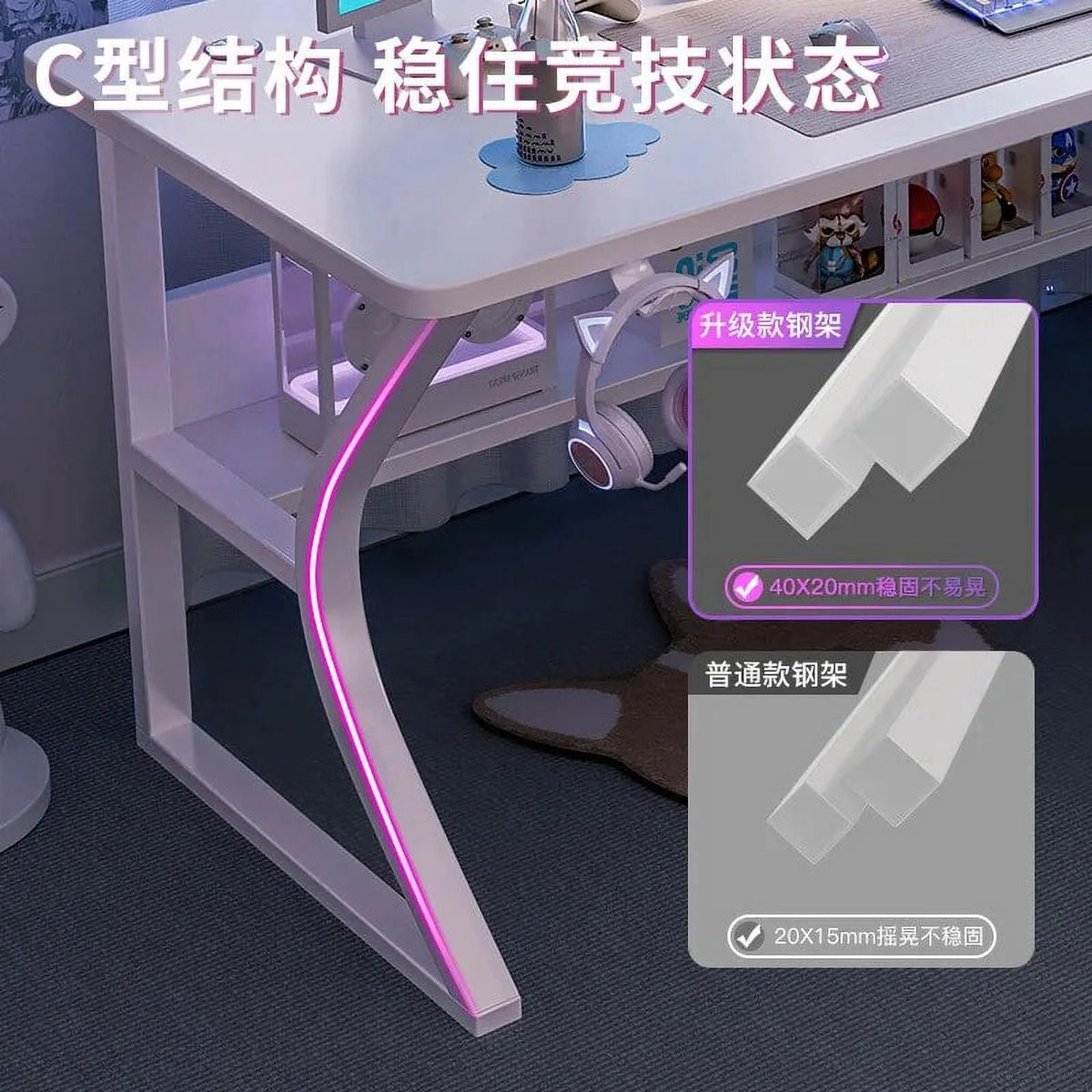 White Computer Desk and Chair Set B159