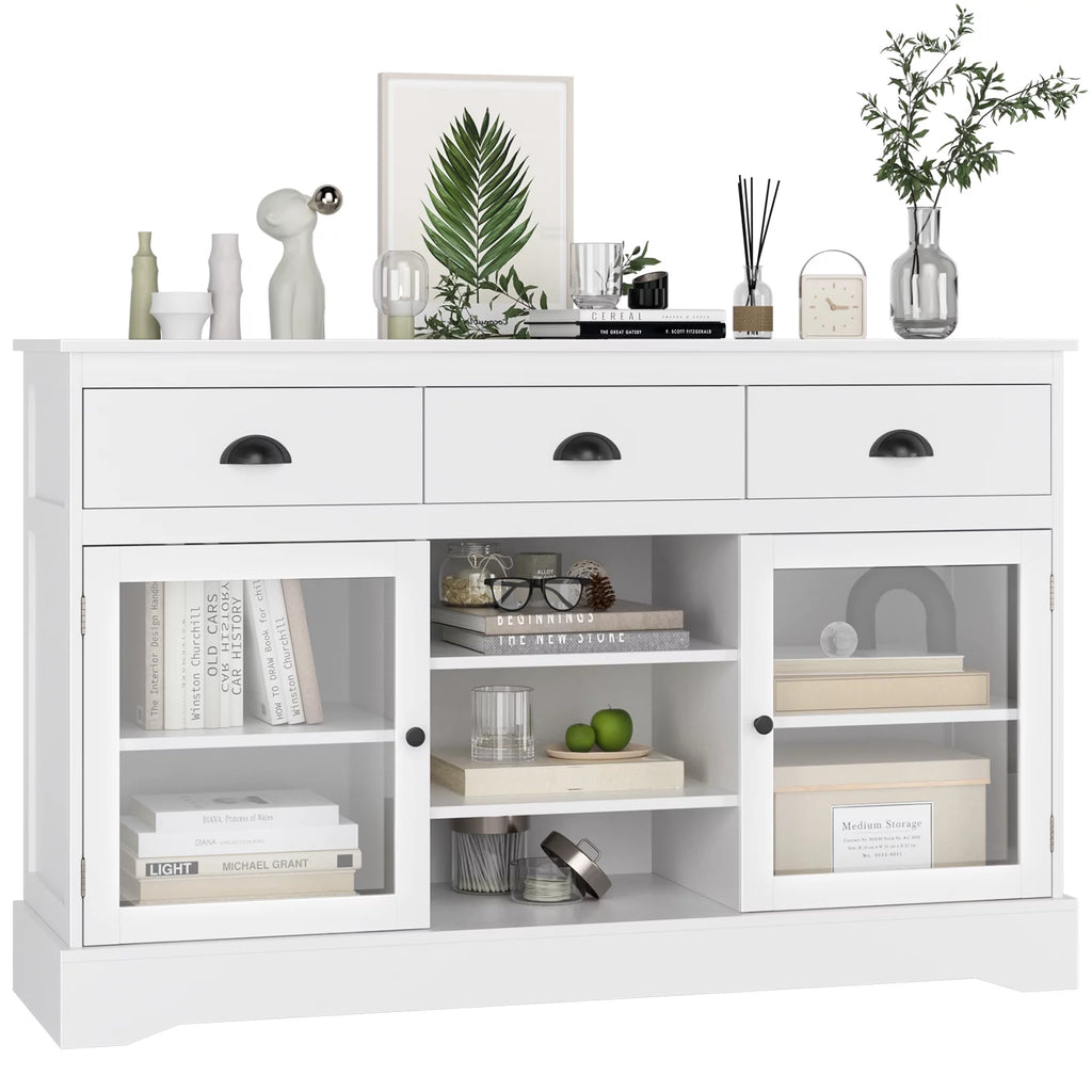 White 3 Drawer Sideboard Buffet D470