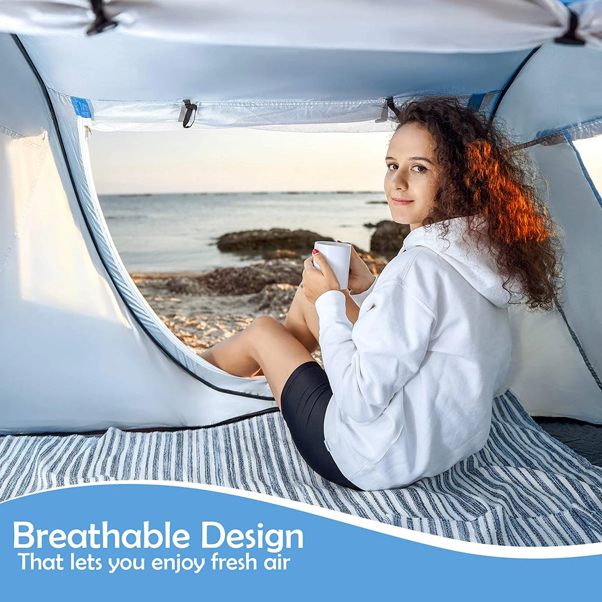 Pop-up Tent and Automatic Instant Portable Cabana Beach, Camping Tent Pop Up Shade Tent D2176
