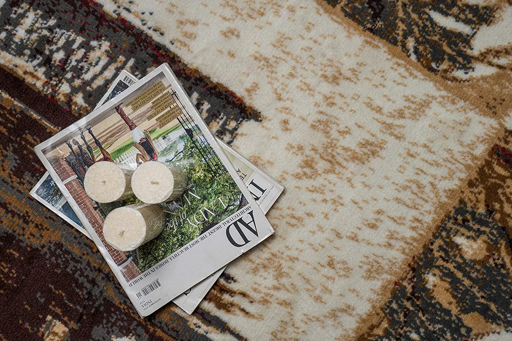 Multicolor Distressed Pattern 2 ft. x 4 ft. Rug J4045