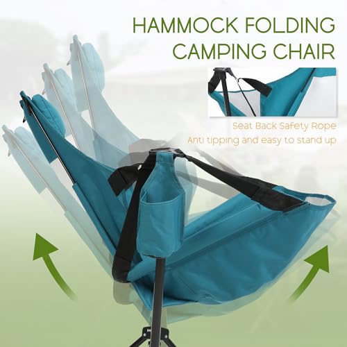 Folding Camping Chair Set of 2 with Stand Blue R70461