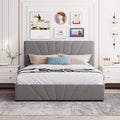 Queen Upholstered Platform Bed Frame with Hydraulic Storage Q739