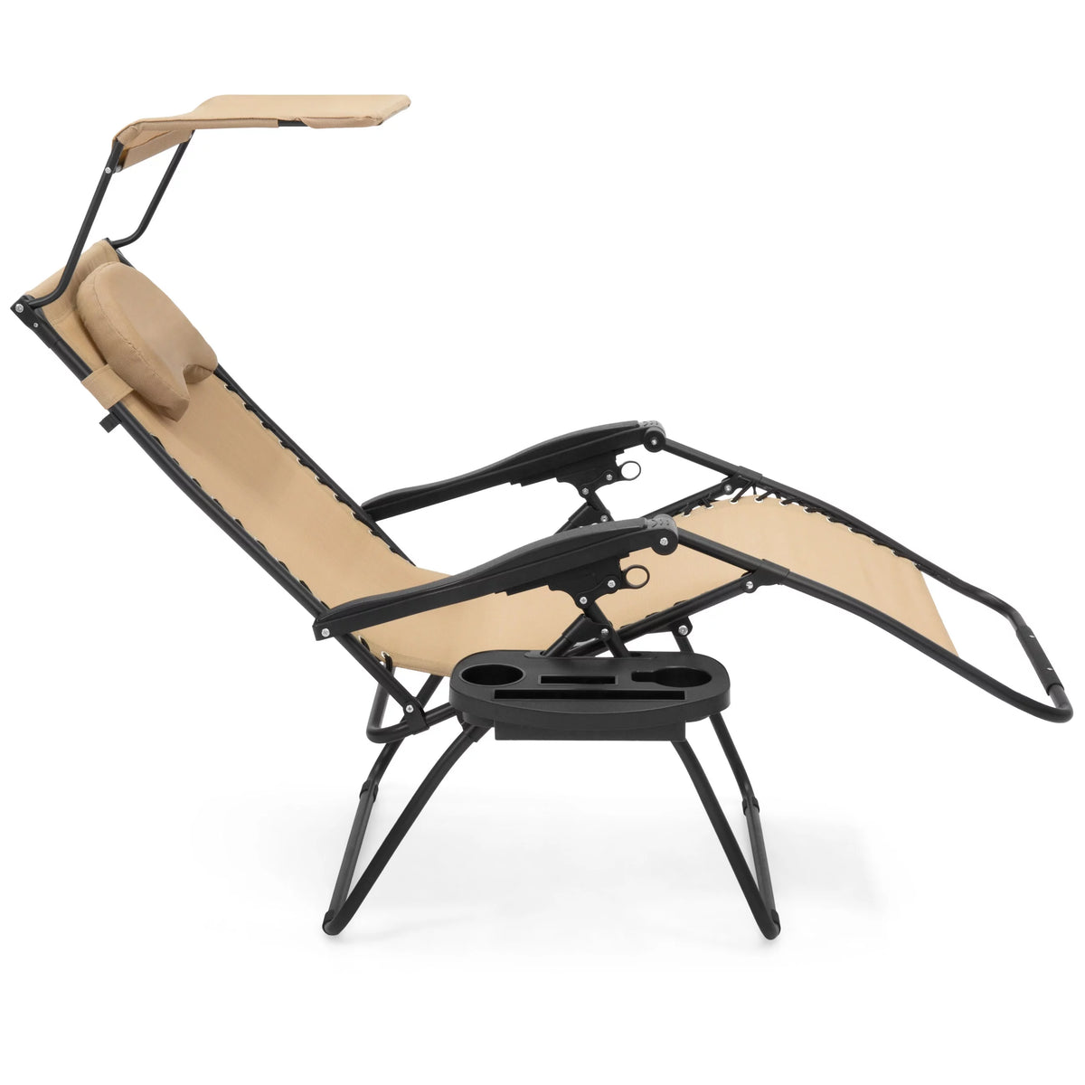 Oversized Zero Gravity Reclining Lounge Chair with Canopy and Cup Holder T553023