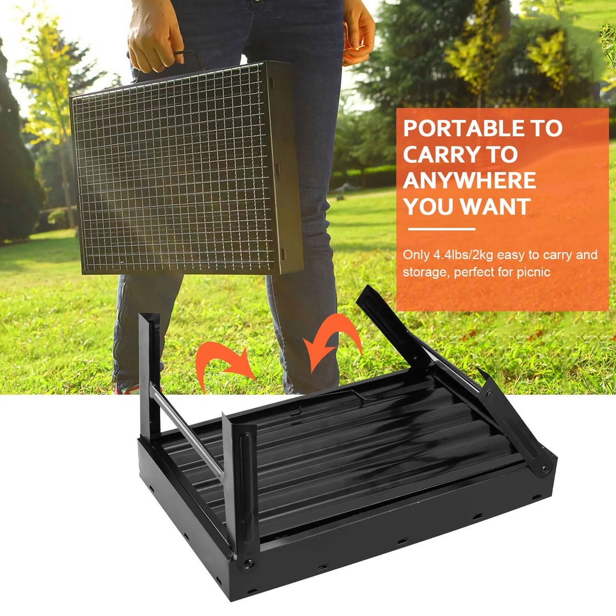 Foldable Metal Charcoal BBQ Grill X3406