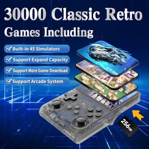 Handheld Game Console 30000 HD Games 3.5-Inch IPS Screen 256GB SD Card V897